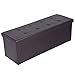 Amooly 44" Faux Leather Folding Storage Ottoman Bench,Toy Chest for Kids, Storage Footrest Padded Seat for Entryway,Bedroom Brown