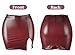 Women's Leather Pencil Bodycon Mini Split Skirt - Sexy Party Slim High Waist Short PU Lightweight Zipper Skirt - Red US S