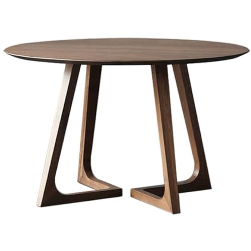 XOXUXOA Round Dining Table 39 Inch - Solid Rubberwood Mid-Century Modern Kitchen Table, V-Leg Design Seats 4-6, Easy Assembly