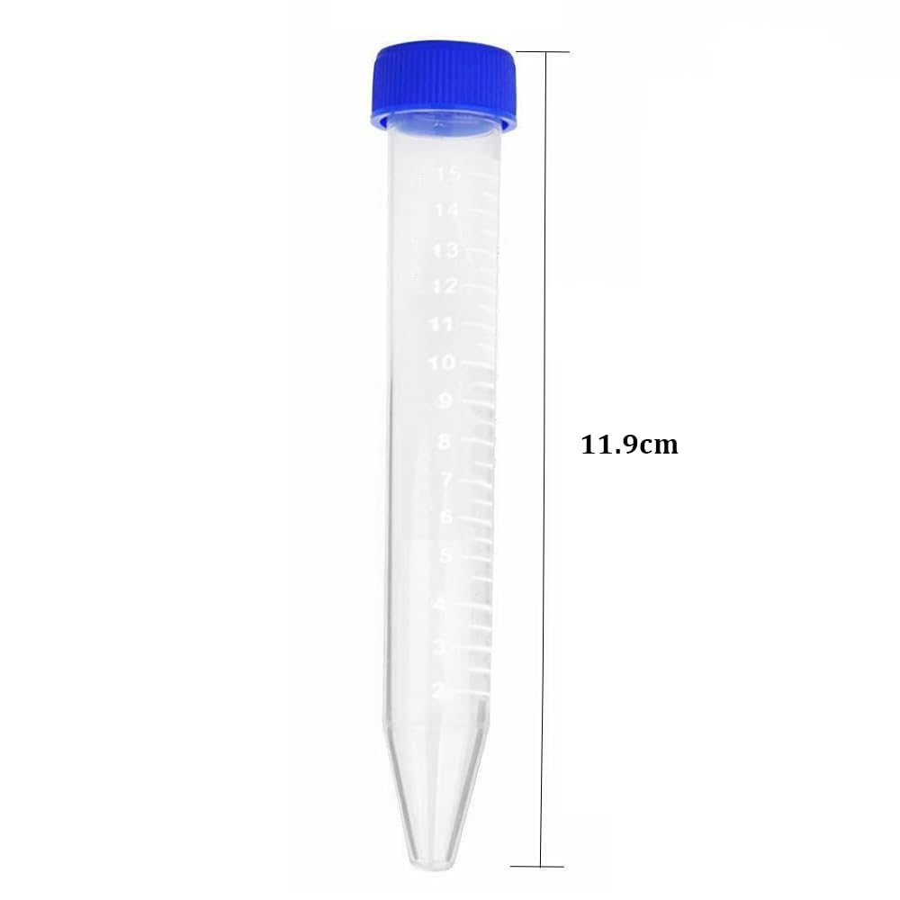 Voarge 20 pezzi tubo di centrifuga in plastica trasparente plastica centrifuga fiale con coperchio piatto a pressione, provette per laboratorio di laboratorio(15 ml)
