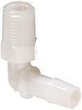 Eldon James L4-6HDPE High Density Polyethylene Threaded Elbow, 1/4-18 NPT Thread to 3/8