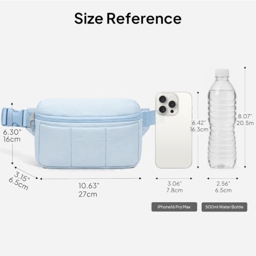 Image of TOPEAST Fanny Pack for Women 3.5L Waist Pack with Water Bottle Holder, Light Blue
