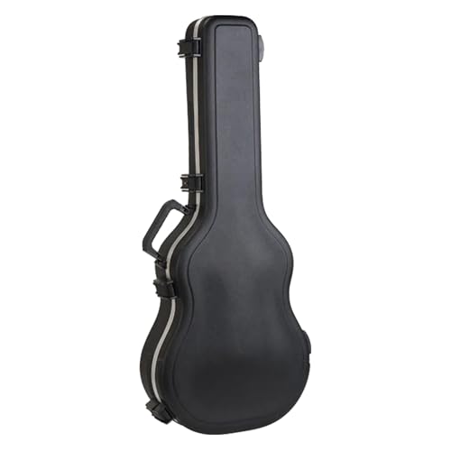 SKB Hardshell Travel Case for Martin 000 Acoustic Guitars, Molded In Bumpers for Protection, Plush Lined Interior and TSA Latches, Black