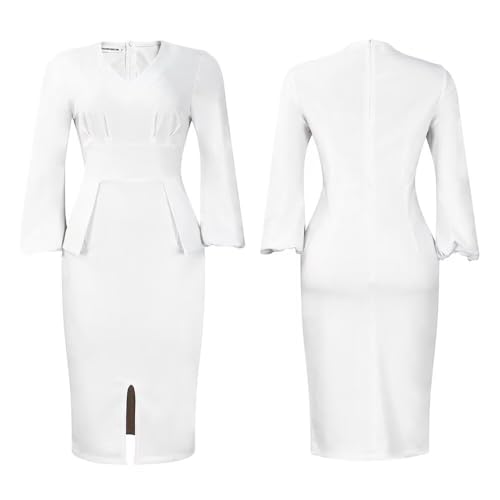 Elegant Dresses for Women Sexy Church Pencil Vintage Peplum Dress Wear to Work2