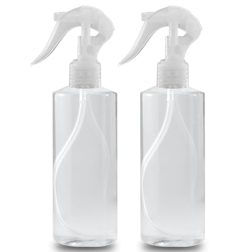 Image of 200 ML Empty Mist Trigger Plastic Spray Bottle (Pack of 2),Transparent Clear Empty Water Spray Bottles,Water Liquid Sprayer Set for Face, Hair, Garden, Sanitizer, Perfume, and More, Transparent