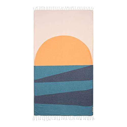 Sand Cloud Toalla de playa turca grande, sin arena, 100% algodón turco orgánico, toalla de secado rápido para playa, manta de picnic o manta – como se ve en Shark Tank – Geo Sunset