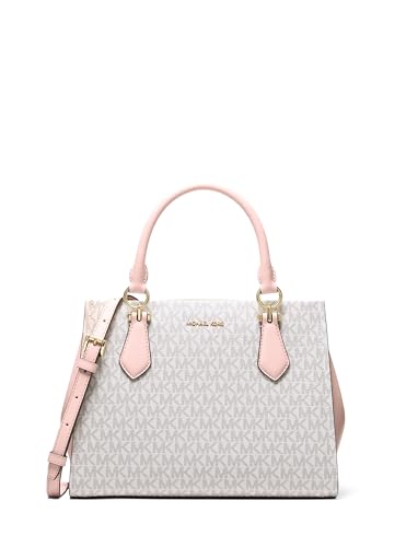 Michael Kors Marilyn Sacoche de taille moyenne, matériel doré/signature MK/blush poudré multicolore