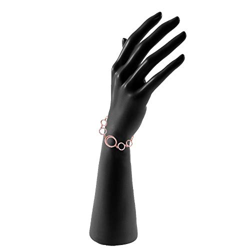 Om Jewells Valentine Gift Rose Gold Plated Jewellery Combo Of 5 Adjustable Chain Bangle Bracelet Emblished With White Crystal Elements Fitted for Girls & Women CO1000280 (Pink)