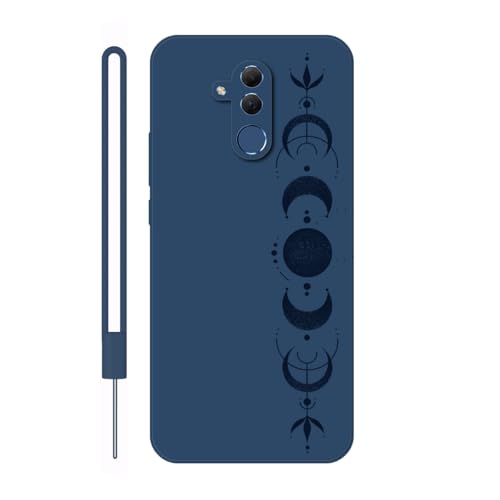 Sunrive Funda Compatible con Huawei Mate 20 Lite,Slim Fit Gel Mate Carcasa Case Bumper de Impactos Espalda Cover (Azul)+1 X Correa
