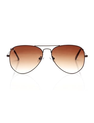 Image of Fastrack Tees Brown Aviator Sunglasses for unisex
