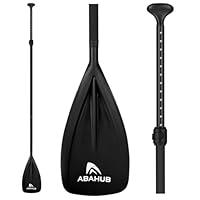 Abahub SUP Paddel 3teilig Stand Up Teleskoppaddel 173-213cm Aluminium mit PU Beschichtung für SUP Board Surfboard Bootfahren Kanusport, Kunststoff-Nylonblatt in Schwarz/Blau/Grün/Orange/Gelb/Türkis