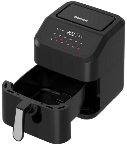 WESTPOINT XL Digital Air Fryer 5L 1400-1600W (Black) – 10-in-1 Convection Air Fryer with LED Touchscreen, Non-Stick Basket – Oil Free Toaster Oven - Image 4