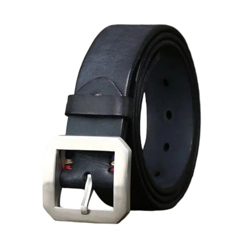 Men Leather Belt Solid Cowhide Copper Buckle Wild Classic