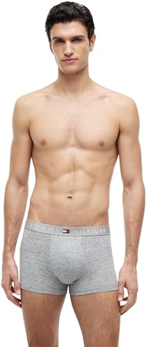 Tommy Hilfiger Herren 3er Pack Boxershorts Trunks mit Logobund, Mehrfarbig (des Sky/Grey Htr/des Sky), S – Ansicht 6
