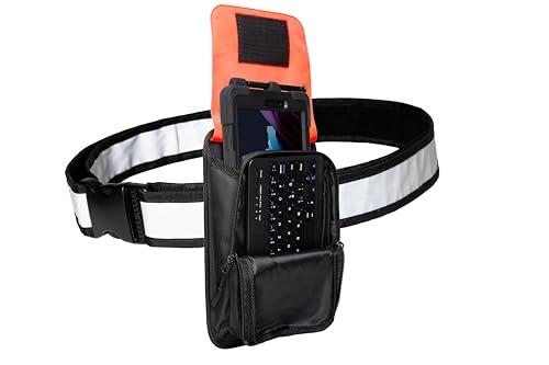 B2Bworkplace Holster Gürteltasche - 8 Zoll große Tablet Tasche Kompatibel mit Samsung Galaxy Tab Active 3 und Active 5 - inkl. Bluetooth Tastatur