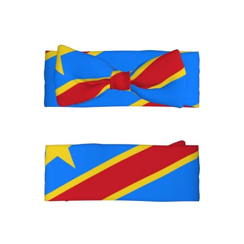 Flag of the Congo Baby Headbands Soft Nylon Hairbands with Stretchy Bows Girls Hair Accessories for Newborn Infant Toddler Kids2