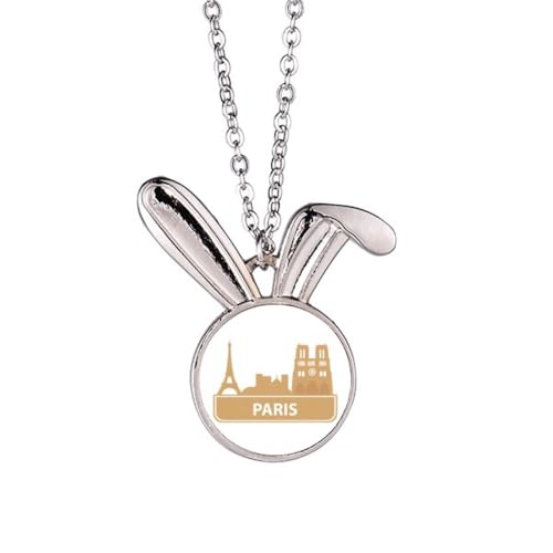 Collier lapin jaune avec pendentif monument élégant pour femme