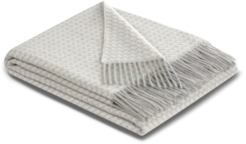 biederlack Plaid Vivo Kaschmirhaar/Schurwolle Silber Größe 130x170 cm