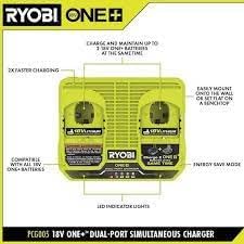 Ryobi ONE+ 18V Dual-Port Simultaneous Charger PCG005