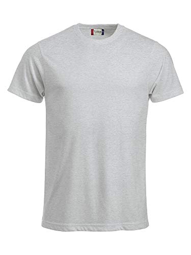 Clique Men's New Classic Plain Crew Neck Short Sleeve T - Shirts, Grey (ash), Large