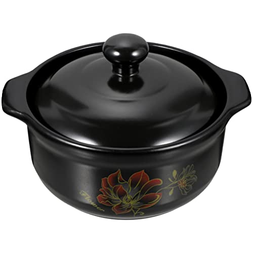 BESTonZON Pentola Ceramica per Stufato Multi-Funzionale Perfetta per Cottura di Riso e Zuppe Adatta Fornelli Gas Ed Elettrici Facile da Pulire e Risparmio Energetico