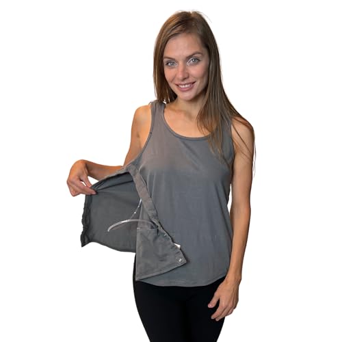 Image of Inspired Comforts Post Surgery Mastectomy Recovery Tank Top with Drain Pocket & Snap-Access