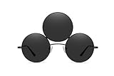 Trippy Lights Third Eye Sunglasses Reflective Mirrored Black Lens Black Frames