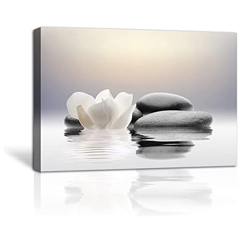 Sponsored Ad – Zen Canvas Wall Art Lotus Flowers and Stones Spa Pictures Wall Decor Art Prints for Yoga Meditation Room Decor (12x18in (30x45cm))
