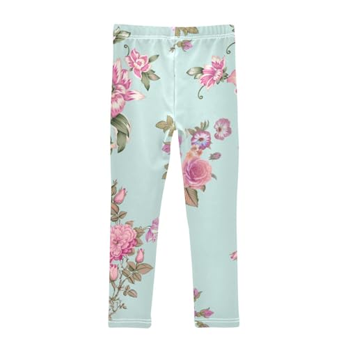 Elegant Flower Girls Leggings,Workout Leggings for Girls Toddler Athletic Leggings Size for 3-10T2