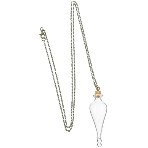 Uonlytech Fläschchen Anhänger Halskette mit Wunschflasche Felicis Felix Flüssiges Glück Anhänger Mini Glasflasche Ketten Schmuckvitrine Glasflaschen für HarryPotter Liebhaber