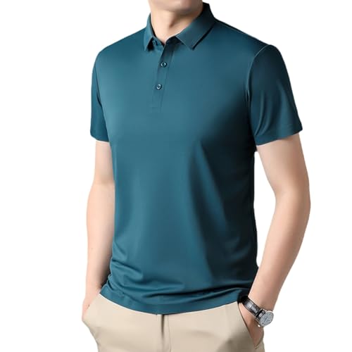 Polo séchage rapide pour homme avec tissu mèche anti-humidité et respirant bleu