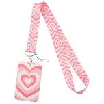Pink Lanyard with Card Holder for ID Keys,Pink Lanyard with Card Holder,Aesthetic Cute Lanyards,Detachable Teacher Lanyards,for Teachers,Students to Hold School ID Cards,Student Cards,Keys
