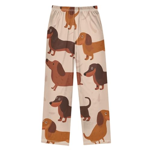 ZZXXB Lovely Dachshund Boys Long Pants Soft Trousers Elastic Waist Kids Lounge Bottoms with Pockets S-XL2