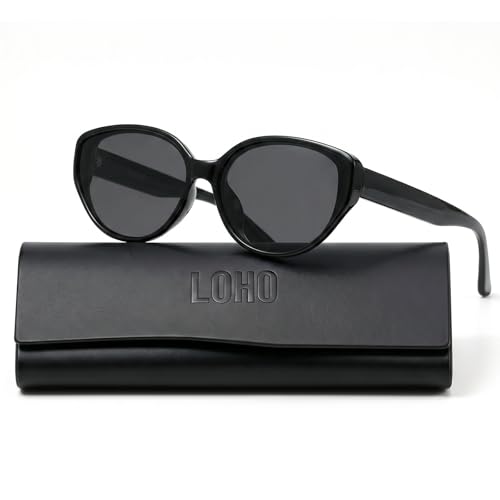 LOHO Cat Eye Sunglasses TAC Polarized Cat Eye Sunglasses for Women Luxury and Vintage Y2K 90s Women Sunglasses with TR Frame Temple Fashion Womens Cat Eye Sunglasses Polarized for Travel Sea Outdoor