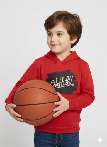 Image of Mack Jonney Boys' inchAwesome inch Printed Fleece Hoodie - Warm Winter Sweatshirt with Kangaroo Pocket -M5452