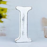 WOODOUNAI 6 Inch Rustic White Wood Letters - Unfinished Wooden Alphabet Letters For Wall Decor, Crafts & DIY Projects