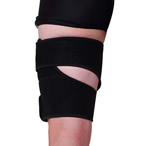 ONTYZZ Oberschenkelbandage Männer Frauen Verstellbare Neopren Oberschenkel Bandage für Rechtes und Linkes Bein Oberschenkelbandage Schwarz /1 Stück