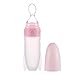 TOYMYTOY Biberón con Cuchara Dispensadora de Comida Infantil de Silicona A Prueba de Fugas (Rosa)