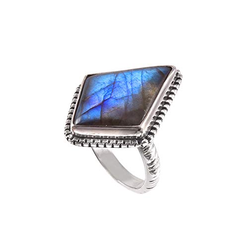 Bague Labradorite femme argent 925 bijoux astrologiques taille 58