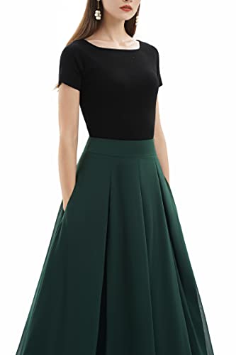 Diydress Women’s Long Chiffon Skirts Maxi Skirt Floor Length High Waist Formal Prom Party Skirts with Pockets2