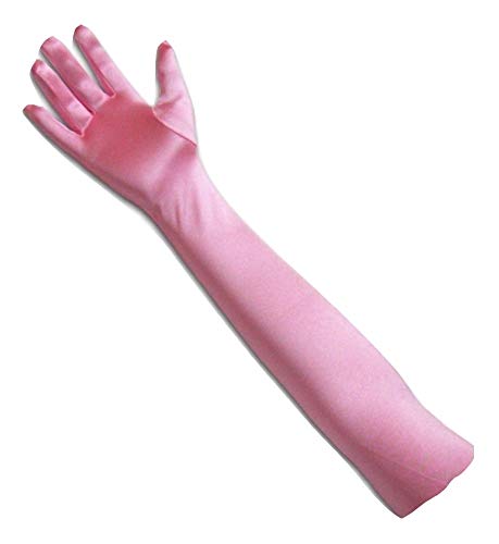 Tapp C. Classic Adult Size 22 Long Opera Length Satin Gloves - Pink