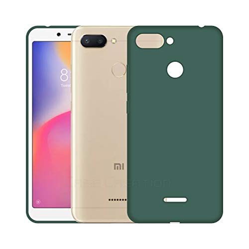 Image of Case Creation Luxurious OG Series for Xiaomi Redmi 6 Case Cover,Anti-Dirty Slim Case Frosted Matte Cute Candy TPU Raised Bezel (Splash of Color) Back Cover for Redmi 6 -Lake Green