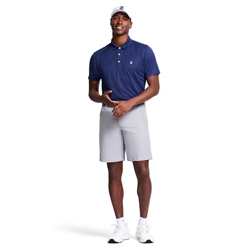 IZOD Men's Performance Golf Grid Short Sleeve Stretch Polo Shirt-Legacy3