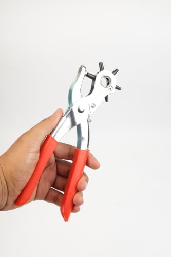 Image of Spartan 9 Inch Standard Hole Punch Pliers | Heavy Duty Manual Standard Hole Punch Pliers ather Hole Punch Tool with Ergonomic Non-Slip Handles | Ideal for Leather, Belts, Rubber, Plastic, Fabric & DIY