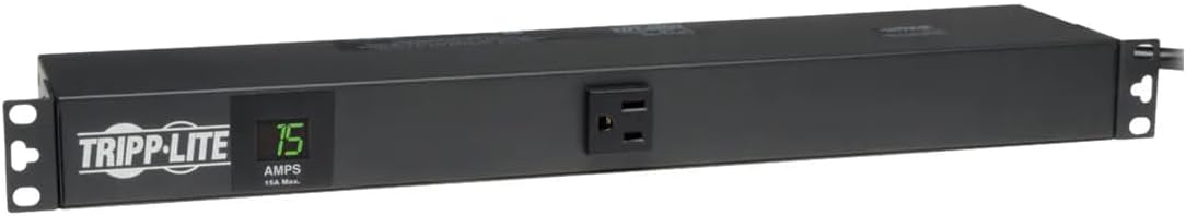 Eaton Tripp Lite PDUMH15 1.4kW Single-Phase Metered PDU, 120V 15A, 13 NEMA 5-15R Outlets, 5-15P Plug, 15 ft Cord, 1U Rackmount LCD Meter, ACE 3 Year Warranty Included