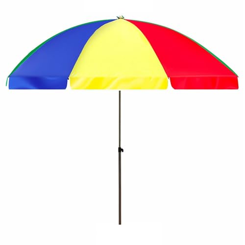 Sombrilla de jardín de 180/200/240/280/300 cm UPF 50+, sombrilla de playa de altura ajustable, 16 varillas, marco de acero duradero, diámetro de 32 mm, solución de sombra para patio al aire libre