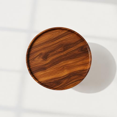 Image of Sheeshsam Wooden Center Coffee Table - Solid Wooden Round Coffee Table for Living Room - Tea Table Teapoy Center Piece for Home Sofa Round Center Table for Living Room (Honey, Kyle)