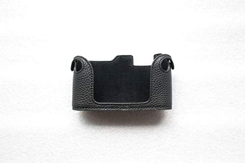 Demi-coque en cuir véritable pour Voigtlander Bessa R, élégance noire et artisanat d'exception