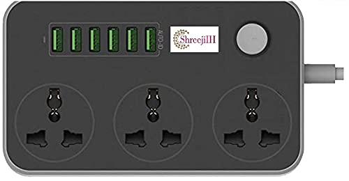 6 USB 3 Universal Sockets 3.1 A Smart Spike Power with Extension Cord 2Mtr with USB Port Surge Protector (Multi Color : Set of 1)-image-23