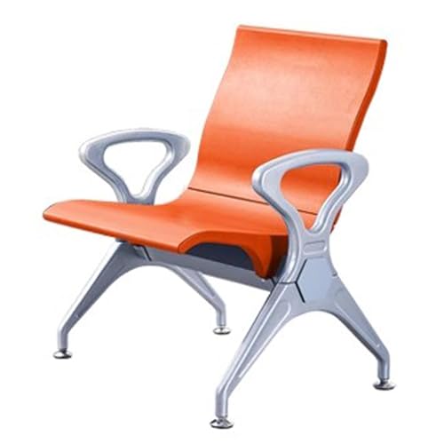 Sillas de sala de espera individuales color naranja con asiento de PU y estructura de acero